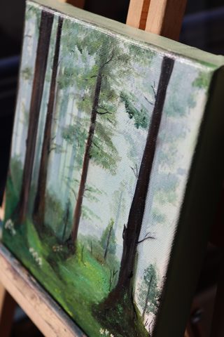 Misty Forest Mini Landscape Oil Painting — photo 2