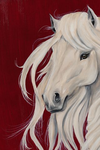 White Horse Head Portrait Oil Painting — photo 2