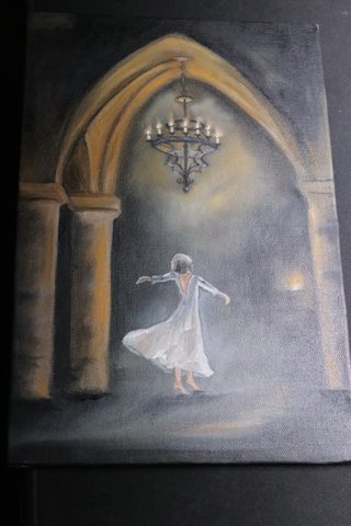 Ballerina in the Gothic Hall Oil Painting — photo 3