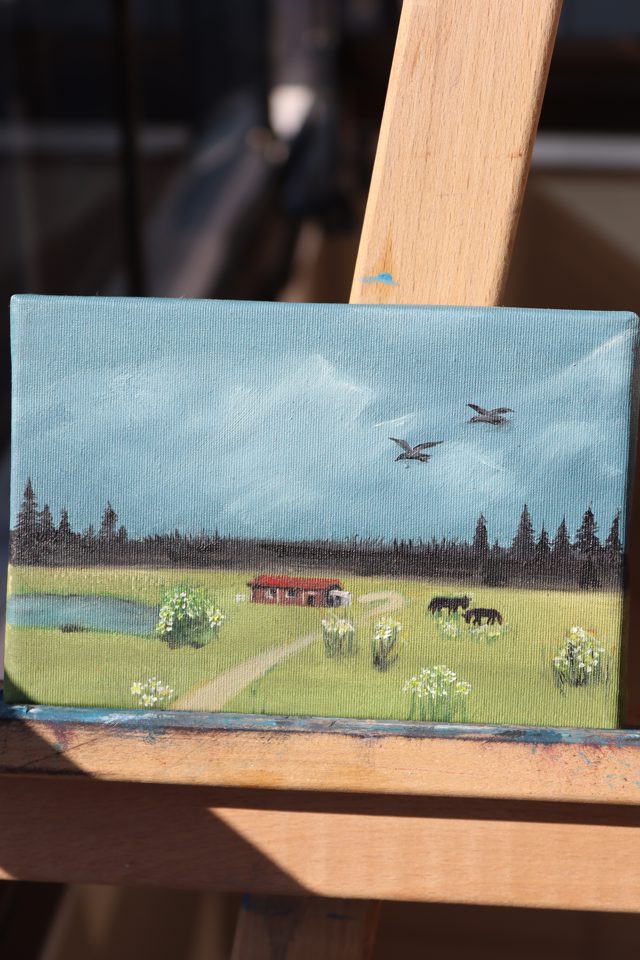 Countryside Cottage Mini Landscape Oil Painting